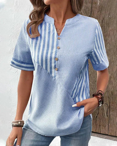 Margaux | Blouse à Rayures Douces