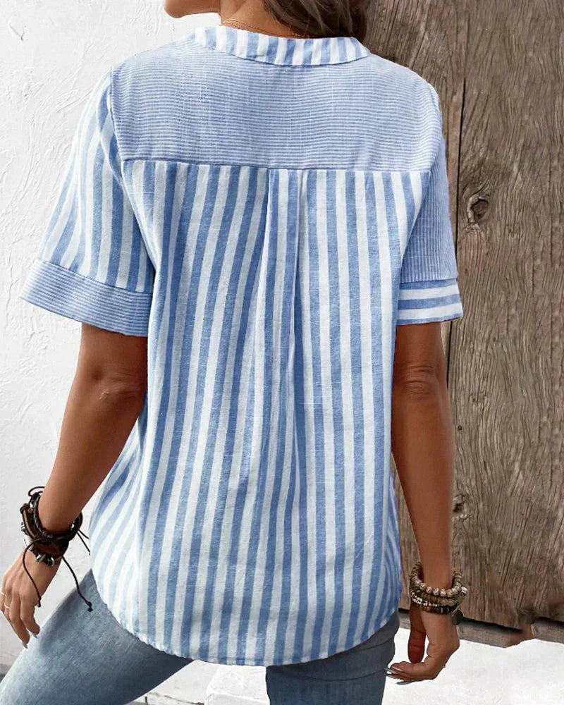 Margaux | Blouse à Rayures Douces