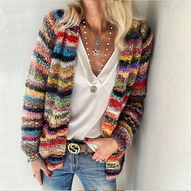 Cloé- Cardigan Super Doux, Multicolore
