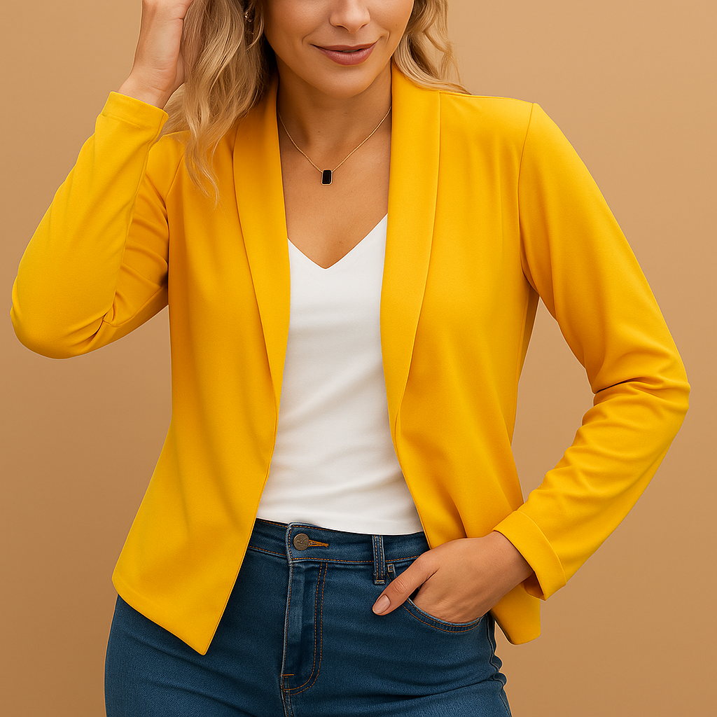 Elvaria™ - Blazer ouvert élégant pour femme, coupe moderne