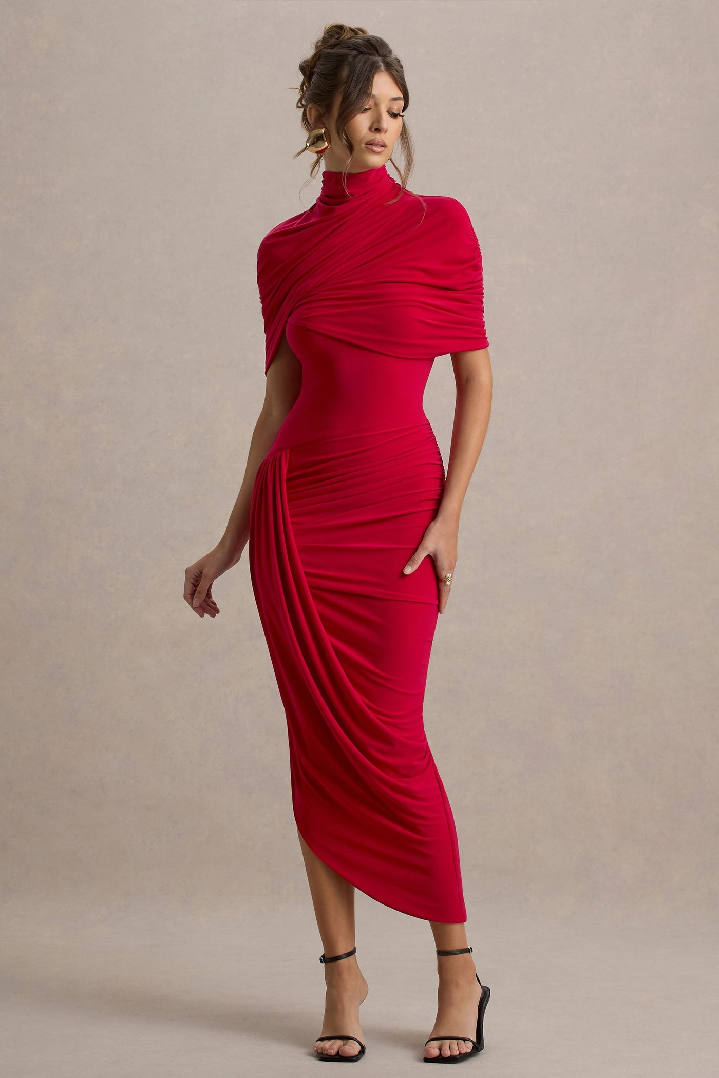 Taylor - Robe Maxi Asymétrique avec Détails Torsadés