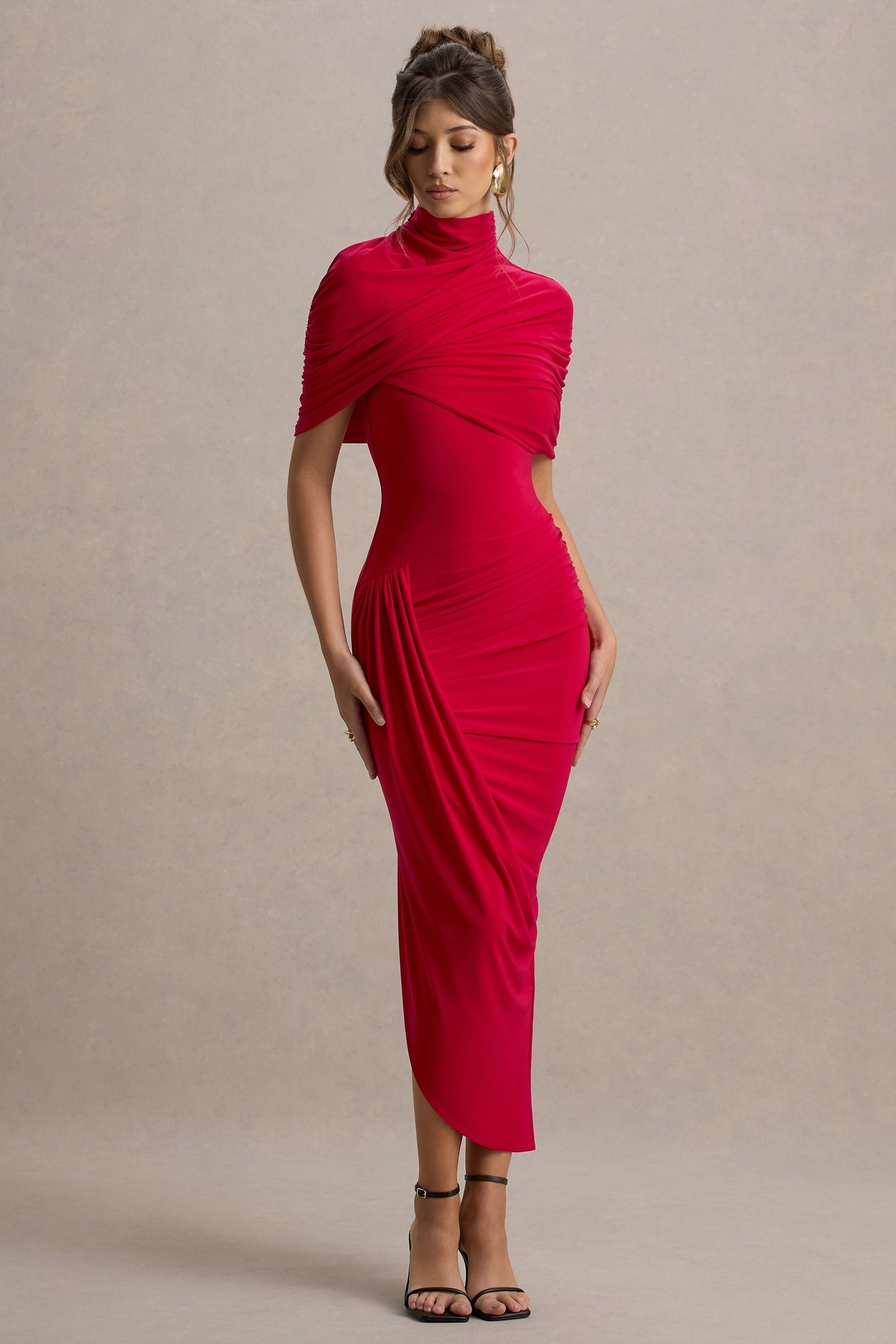 Taylor - Robe Maxi Asymétrique avec Détails Torsadés
