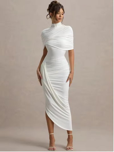 Taylor - Robe Maxi Asymétrique avec Détails Torsadés