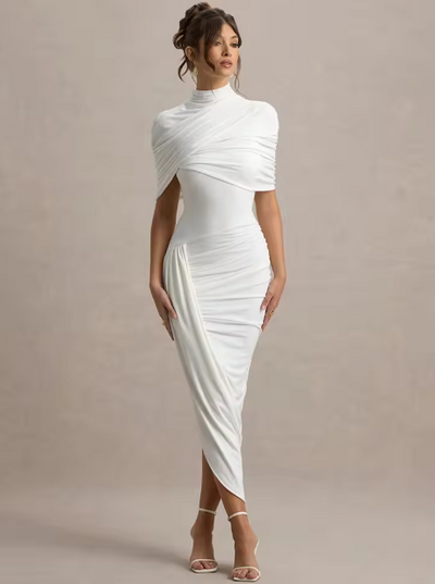 Taylor - Robe Maxi Asymétrique avec Détails Torsadés