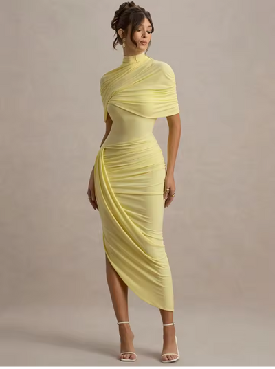 Taylor - Robe Maxi Asymétrique avec Détails Torsadés